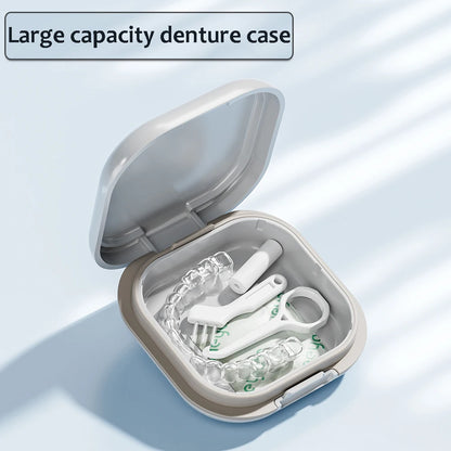 Retainer Case Portable Mouth Guard Case Night Denture Holder with Lid Teeth Aligner Slim Braces Box Orthodontic Supplies