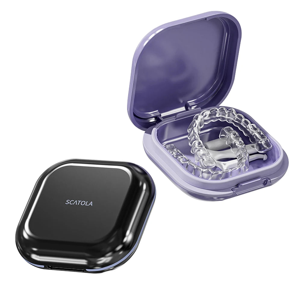 Retainer Case Portable Mouth Guard Case Night Denture Holder with Lid Teeth Aligner Slim Braces Box Orthodontic Supplies